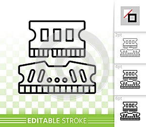 Ram simple black line vector icon