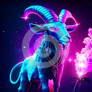 Ram zodiac sign, astrology horoscope background, 3d illustration Generative AI
