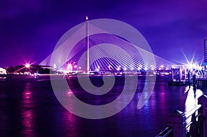 Rama 8 Bridge at night