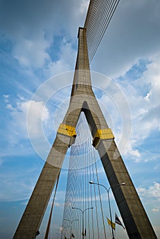 The Rama 8 Bridge at the twilight time