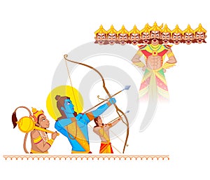 Rama killing Ravana during Dussehra photo