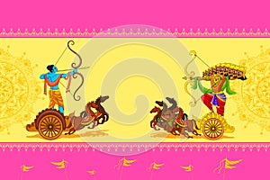 Rama killing Ravana in Happy Dussehra