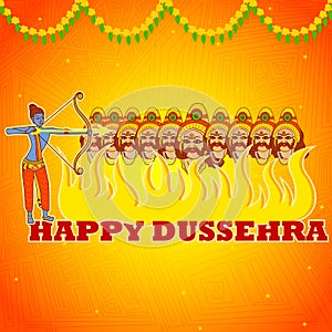 Rama killing Ravana in Happy Dussehra