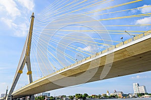 Rama VIII Bridge in Bangkok. photo
