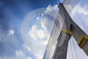 Rama8 bridge with clouds in Thailand