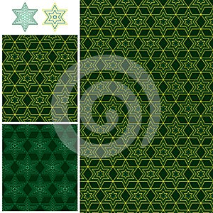 Ramadan 6 star symmetry seamless pattern