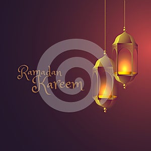 Ramadan background with hanging lamps