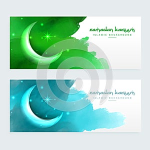 Ramadan banners design with moon photo