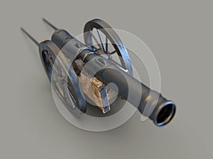 Ramadan cannon with background,3D illustration