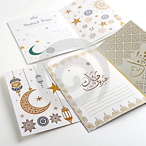 Ramadan card template isolated on white background photo