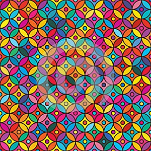 Ramadan circle colorful seamless pattern