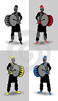 Ramadan drummer silhouettes