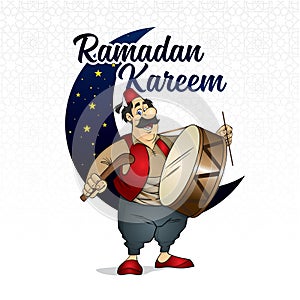 Ramadan Drummer vector character illustration photo