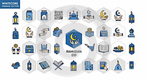 Ramadan and Eid Minimal Vector Icon Set