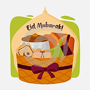 Ramadan Eid Mubarak Hampers Illustration photo
