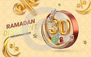 Ramadan and Eid Sale Template Design with 30 percent Discount Offer