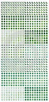 Ramadan element cut green color set photo