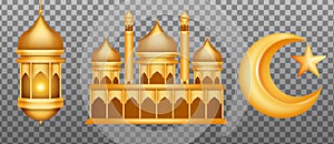 Ramadan elements in realistic style