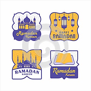 Ramadan flat badge vector collection
