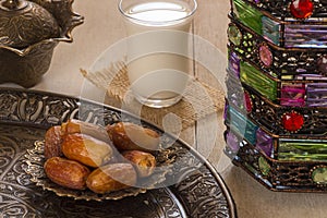 Ramadan Food - Table ready for happy iftar  breakfast  in Ramadan