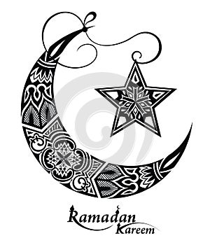 Ramadan greeting card with moon