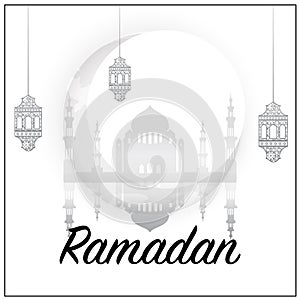 Ramadan holiday vector,Ramadan kareem on white background.