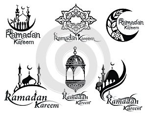 Ramadan icons set