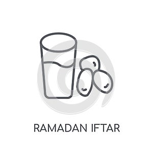 Ramadan Iftar linear icon. Modern outline Ramadan Iftar logo con