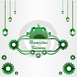 Ramadan illustration. islamic illustration. background template, banner design, design element