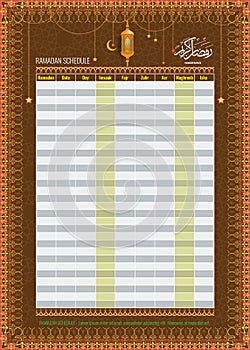 Ramadan Imsakia or Amsakah Calendar Schedule - Fasting and Prayer time Guide