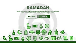 Ramadan Islam Landing Header Vector