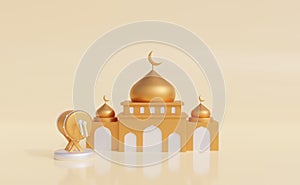 Ramadan Kareem 3d illustration with copy space