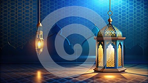Ramadan kareem arabic islamic pattern background with lamp