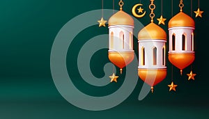 Ramadan Kareem background, 3d rendering illustration