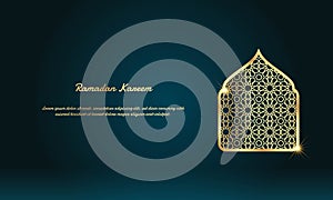 Ramadan Kareem Background with Golden Islamic Ornament