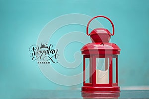 RAMADAN Kareem Background and Red Lantern for Ramadan kareem and Eid greeting cards