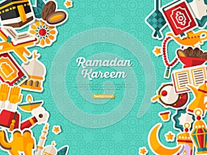 Ramadan Kareem Banner With Vertical Borders