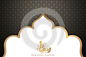 Ramadan kareem beautiful arabic calligraphy with islamic pattern background