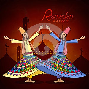 Ramadan Kareem celebration with dervish.
