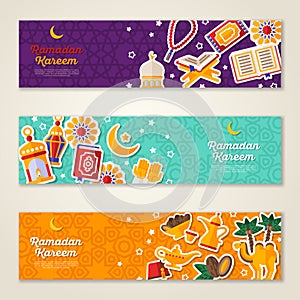 Ramadan Kareem concept horizontal banners