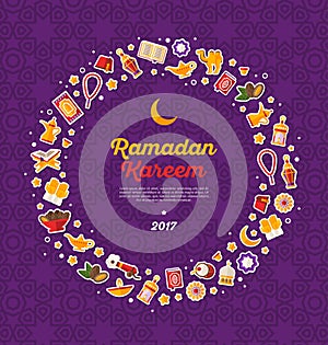 Ramadan Kareem concept round frame