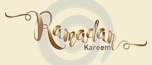 Ramadan Kareem with crescent moon gold luxurious crescent,template islamic ornate  element for greeting card