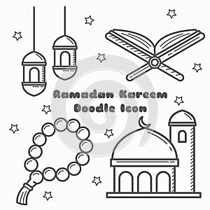 Ramadan Kareem Doodle Icon.