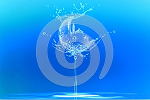 Ramadan Kareem and Eid Mubarak Greetings with water splash