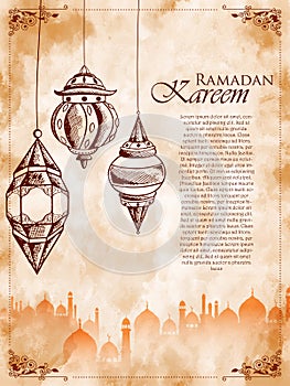 Ramadan Kareem Generous Ramadan greetings for Islam religious festival Eid on holy month of Ramazan