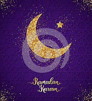 Ramadan Kareem greeting card with crescent