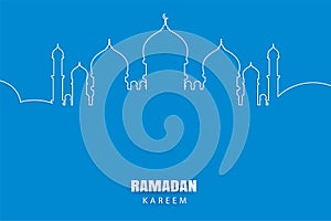 Ramadan Kareem greeting card. Eid Mubarak paper art banner illustration design
