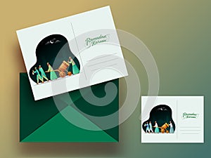 Ramadan Kareem Greeting Card with Green Envelope