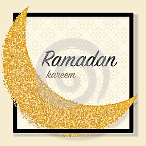 Ramadan kareem greeting template islamic crescent. Vector illustration.