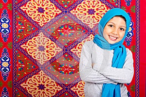 Ramadan Kareem - Happy Young Muslim girl celebrating Ramadan